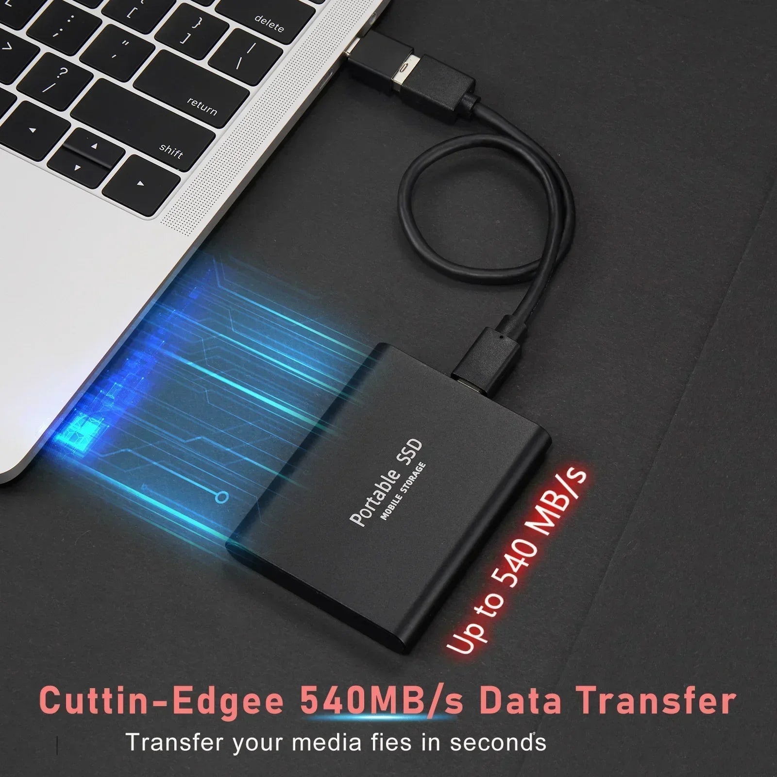 TECHNOLOGIE | Supersnelle externe SSD 128GB | Mini-SSD | Hoge snelheid opslag voor laptop en pc