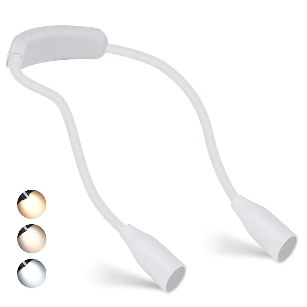 LED Neklamp LumiNeck | Oplaadbaar via USB | 3 Lichtkleuren & traploos dimbaar | Flexibel & Draagbaar