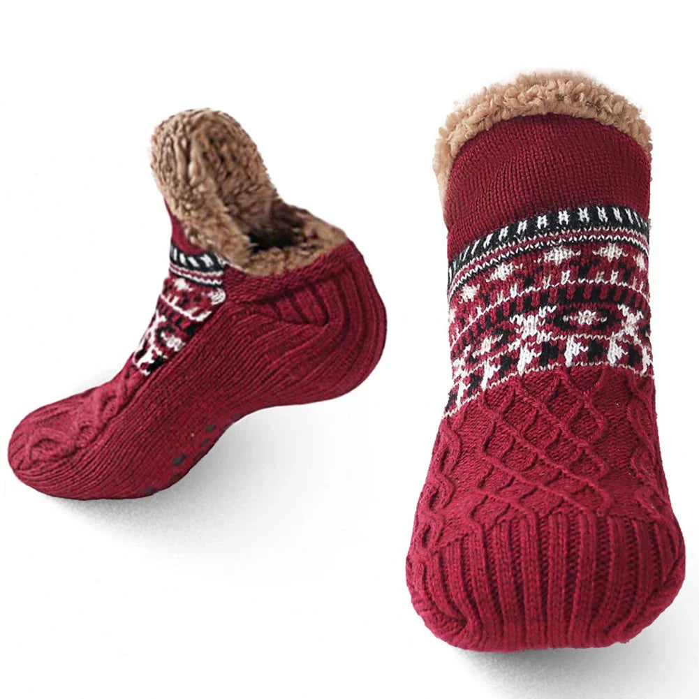 Nordhütte | Thermo-Haussokken Winter | Antislip Knuffelsokken voor Dames & Heren | Dik gevoerd & extra warm | Zachte Antislip Sokken voor Thuis & Kerstmis
