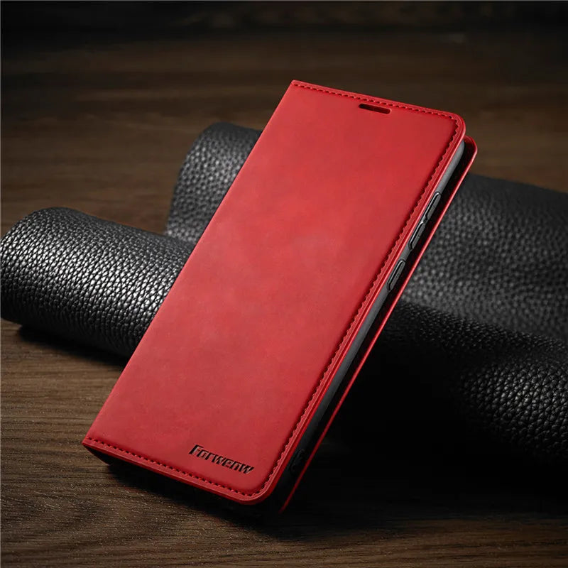 Sandsberg | iPhone Lederen Wallet Hoes | Magnetische Kaartenhouder-Functie | Meerdere Kleuren