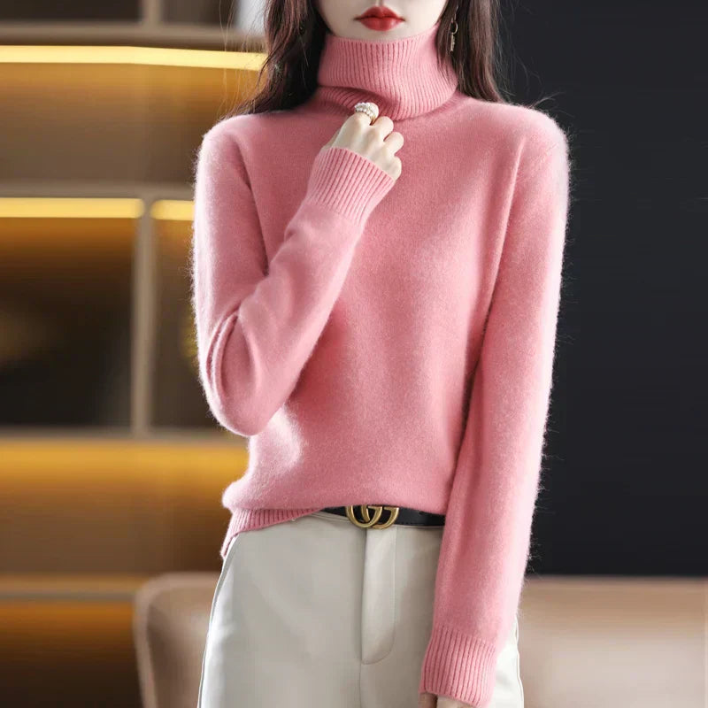 Nyorelle Cashmere Hoge Hals Trui voor Herfst en Winter