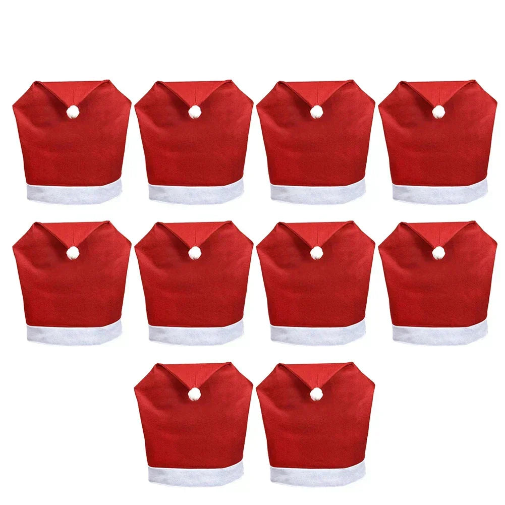 SantaSeat Kerst Stoelhoezen – Set van decoratieve stoelhoezen met kerstman-design