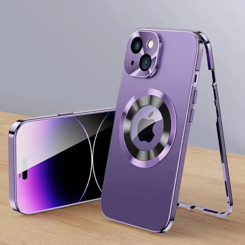 Case 360° Volledig Scherm Lens Metaal Magnetisch Magsafe Hoezen Aluminium voor iPhone 15 14 13