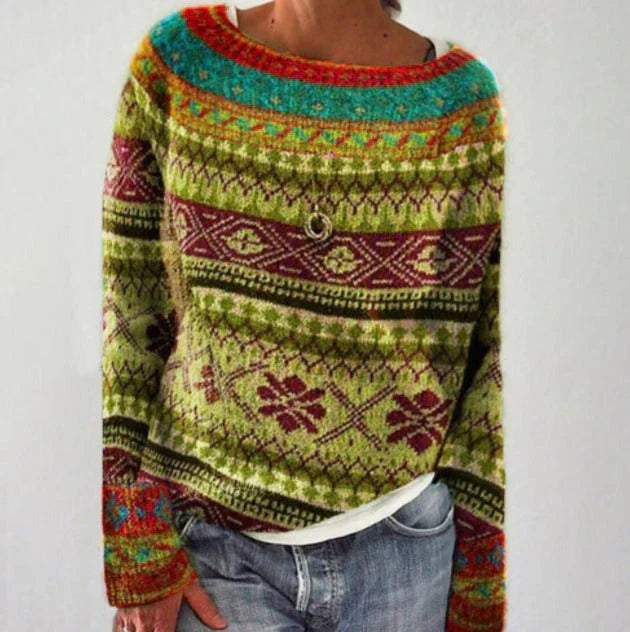 Andrea | Dames Winter Kersttrui met Noordelijk Patroon