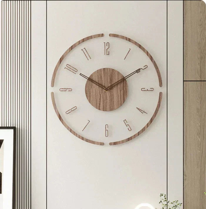 Moderne Houten Wandklok – Minimalistisch en Elegant Design voor de Woonkamer