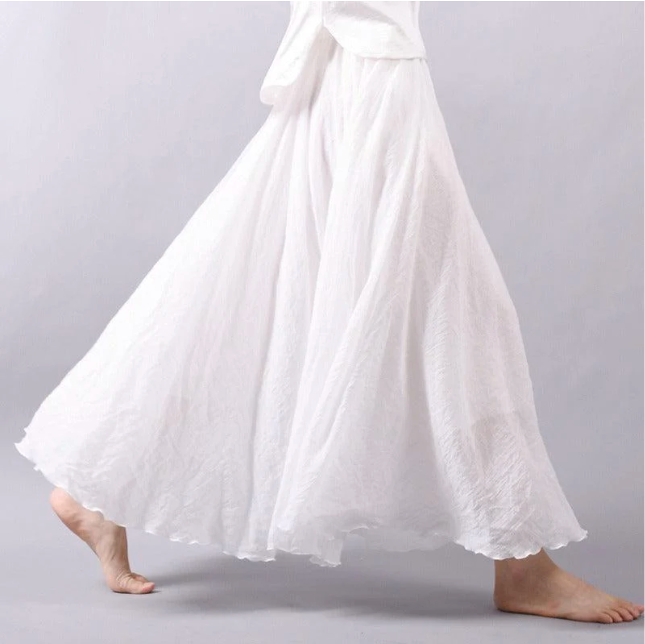 Ellery | Lange Linnen Rok met Zomerlook