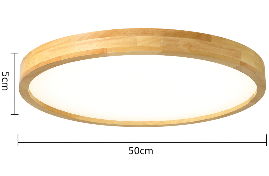 Nordic Massiefhout Ronde Ultra-dunne LED Plafondlamp 1-Licht