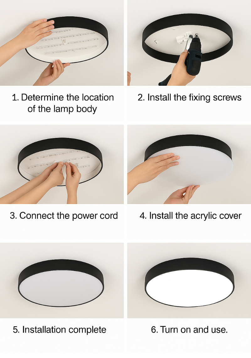 Nordic Massiefhout Ronde Ultra-dunne LED Plafondlamp 1-Licht