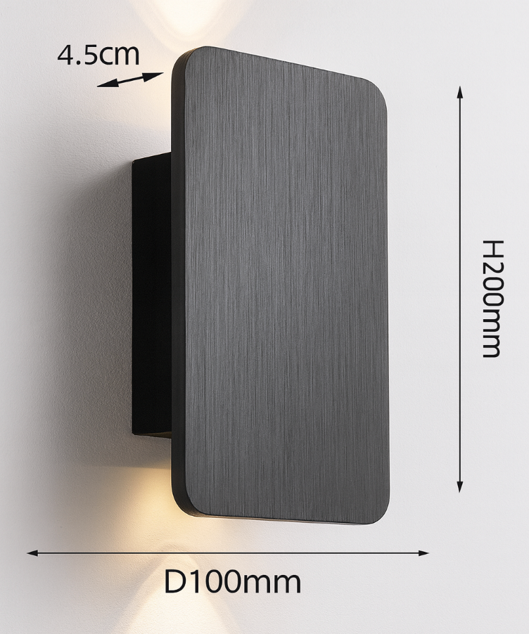 Noordse Minimalistische Glazen Rechthoekige LED Wandlamp 2-Licht