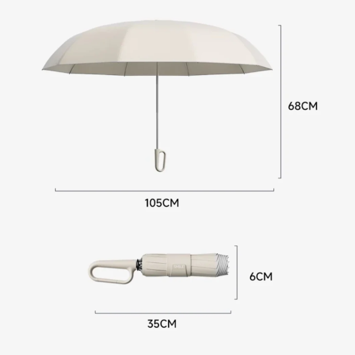 Stormbestendige paraplu met reflecterende rand