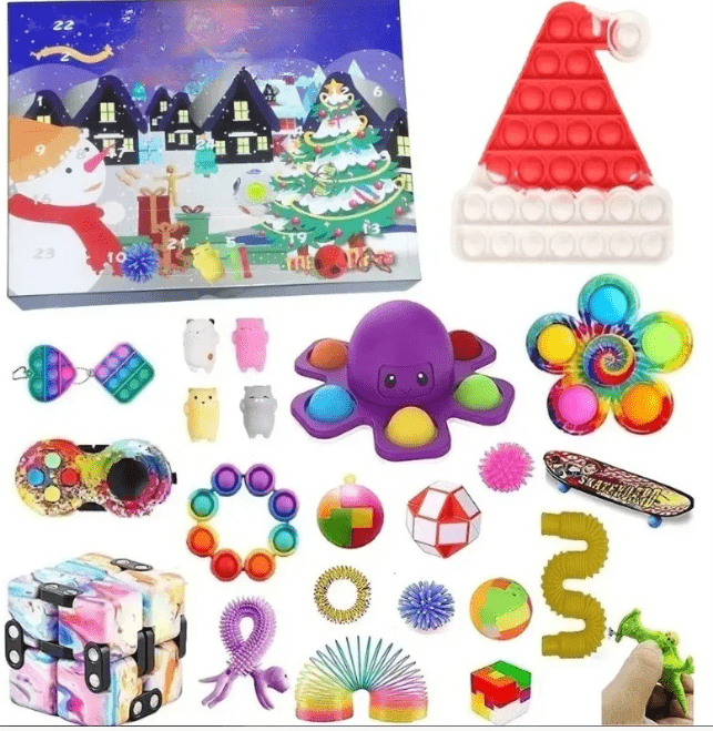 Fidget Adventskalender voor Kinderen – 24 Dagen Vol Sensorisch Speelgoed en Pop It Verrassingen