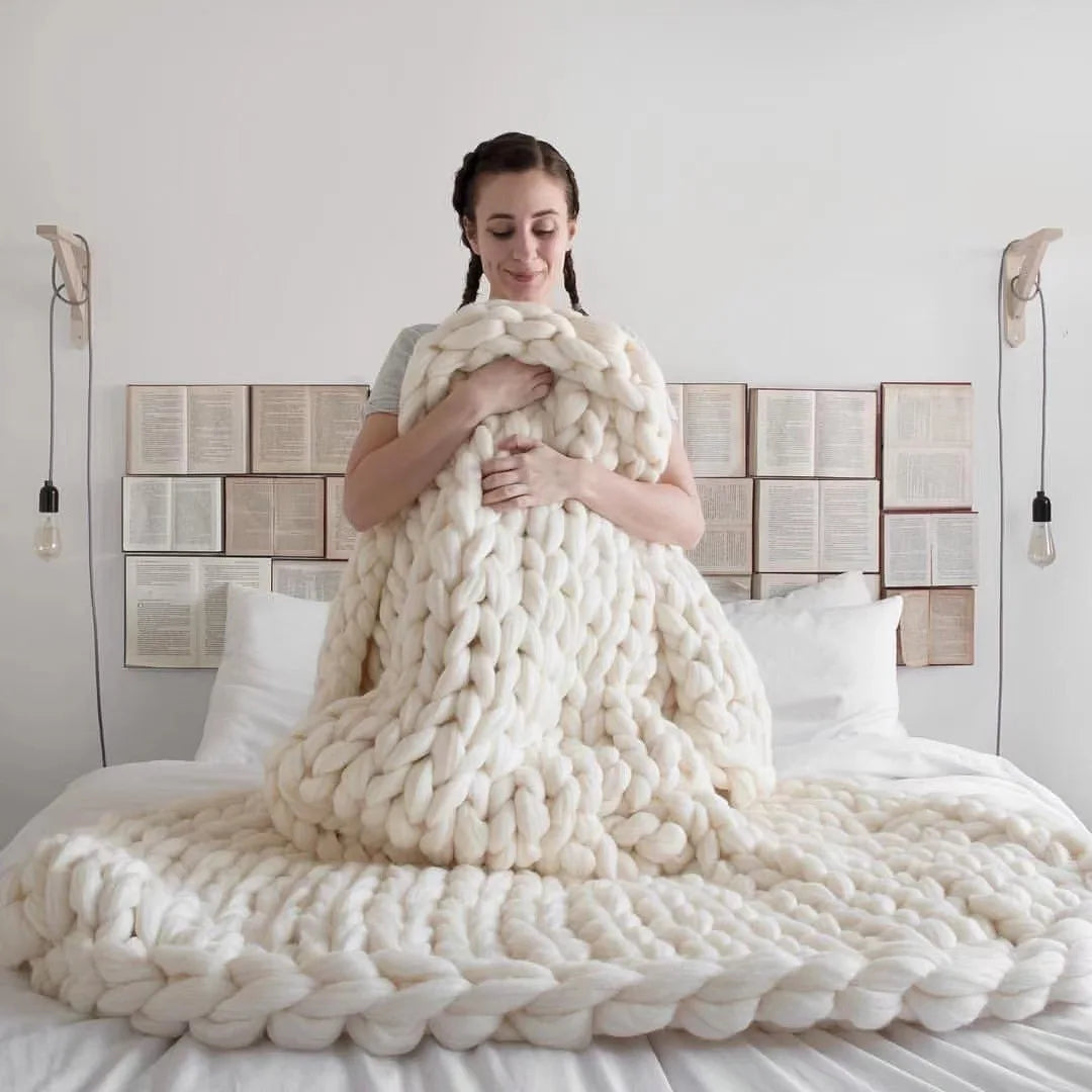Chunky Gebreide Deken – Extra Zachte, Warme Plaid voor Bank en Bed