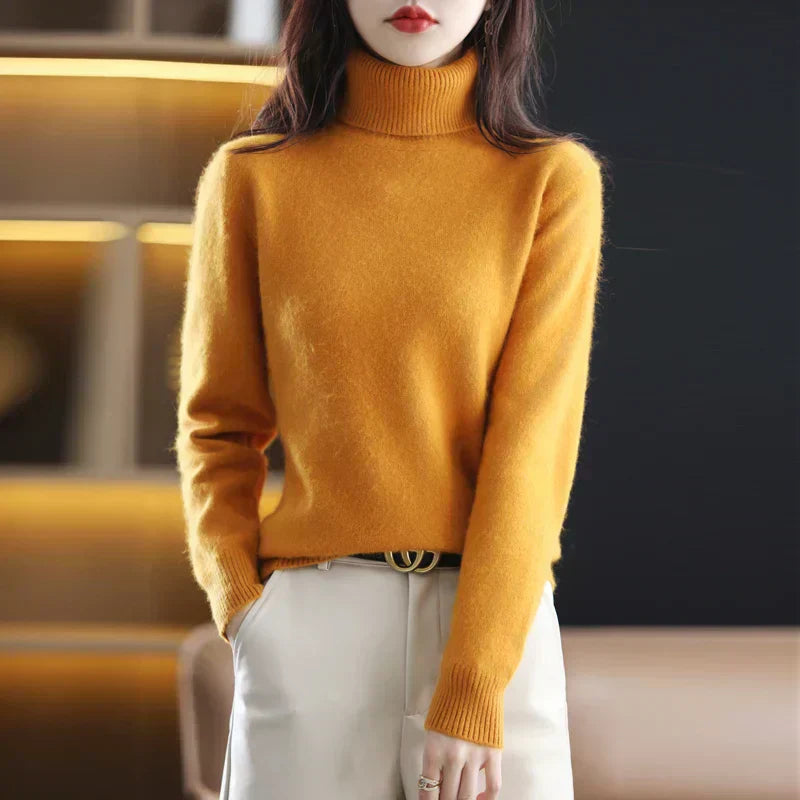 Nyorelle Cashmere Hoge Hals Trui voor Herfst en Winter