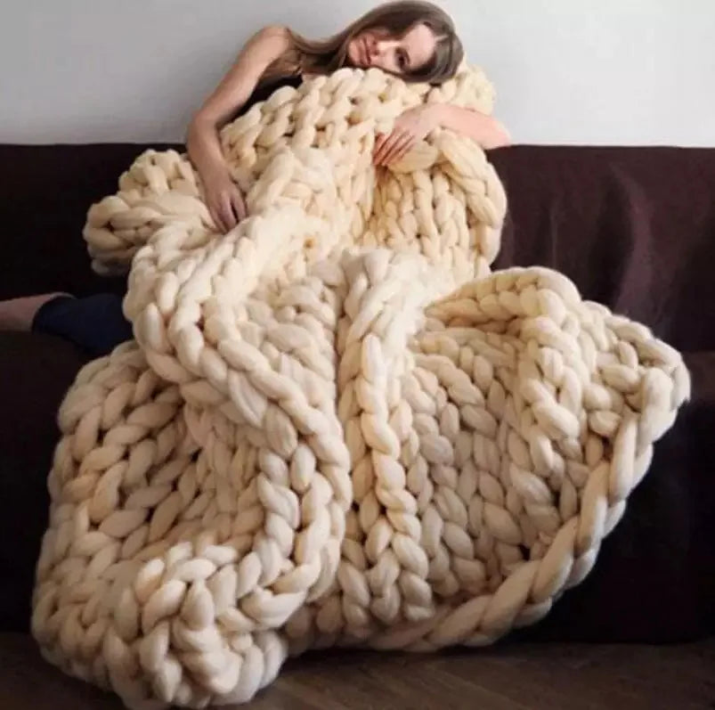 Chunky Gebreide Deken – Extra Zachte, Warme Plaid voor Bank en Bed