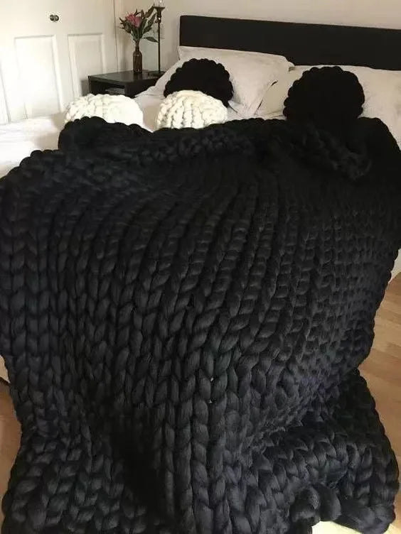 Chunky Gebreide Deken – Extra Zachte, Warme Plaid voor Bank en Bed