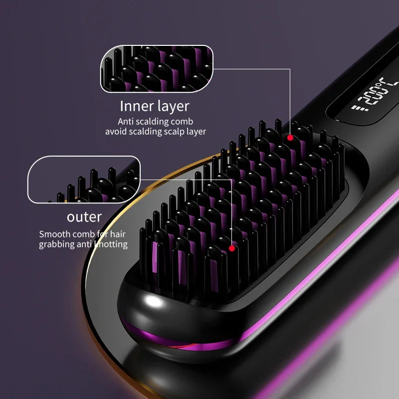 Glissara | Draadloze Haarglätter | USB-oplaadfunctie & LCD-scherm | Keramiek & Ionen-technologie