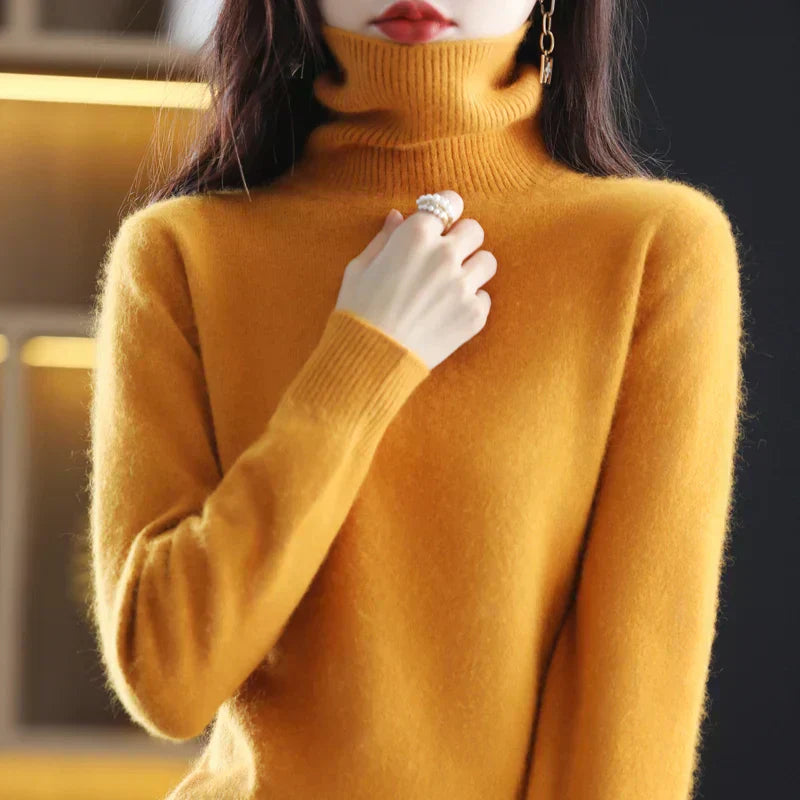 Nyorelle Cashmere Hoge Hals Trui voor Herfst en Winter