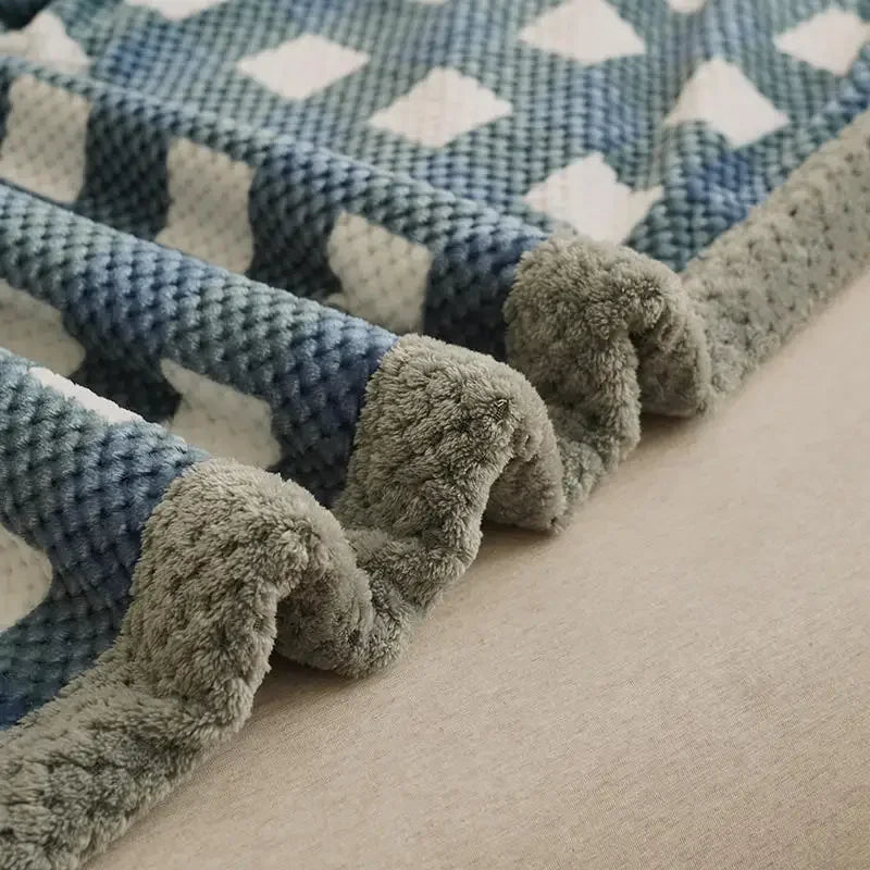 Geruite Deken – Zachte Plaid voor Bank en Bed met Klassiek Blokpatroon