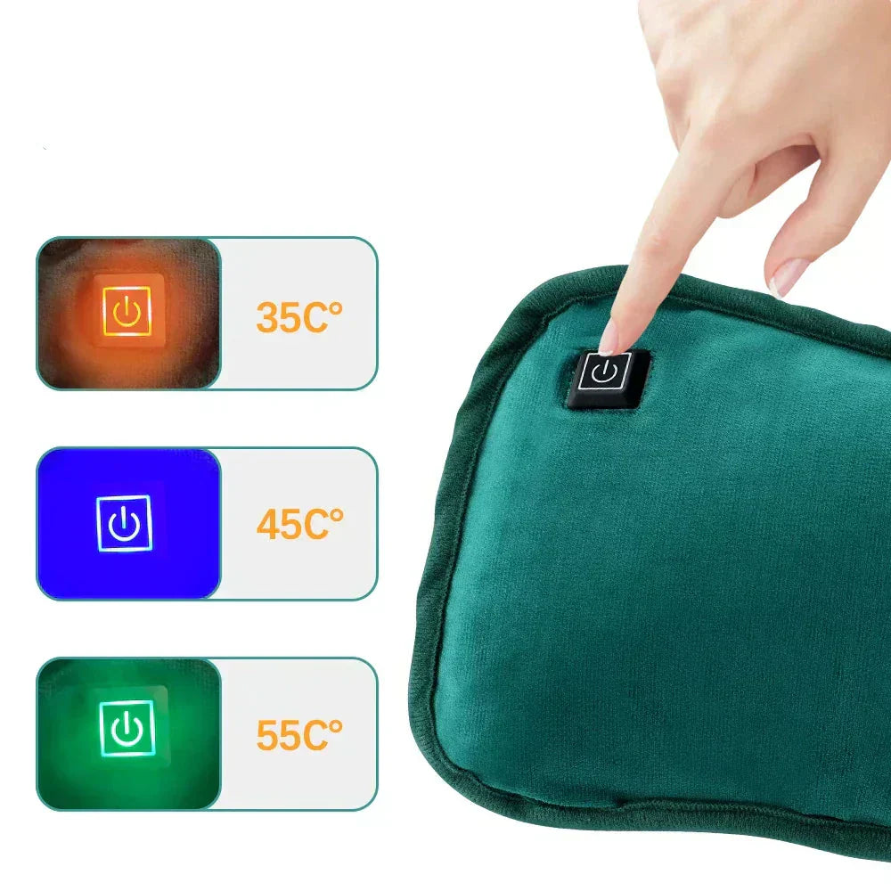 Draagbaar Graphene Verwarmingskussen | Oplaadbaar via USB | 3 Temperatuurinstellingen | Ergonomische Hand- & Buikverwarmer | Inclusief slimme automatische uitschakeling