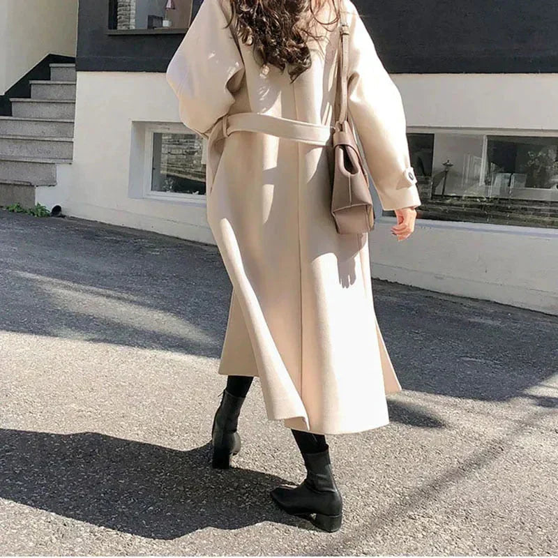 Elegante lange winterjas voor dames