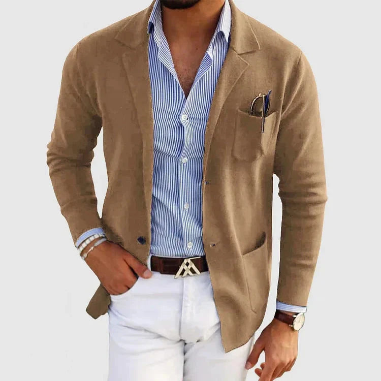 Herfstachtige herenblazer met casual knoopzakken en reverskraag - Lorenzo