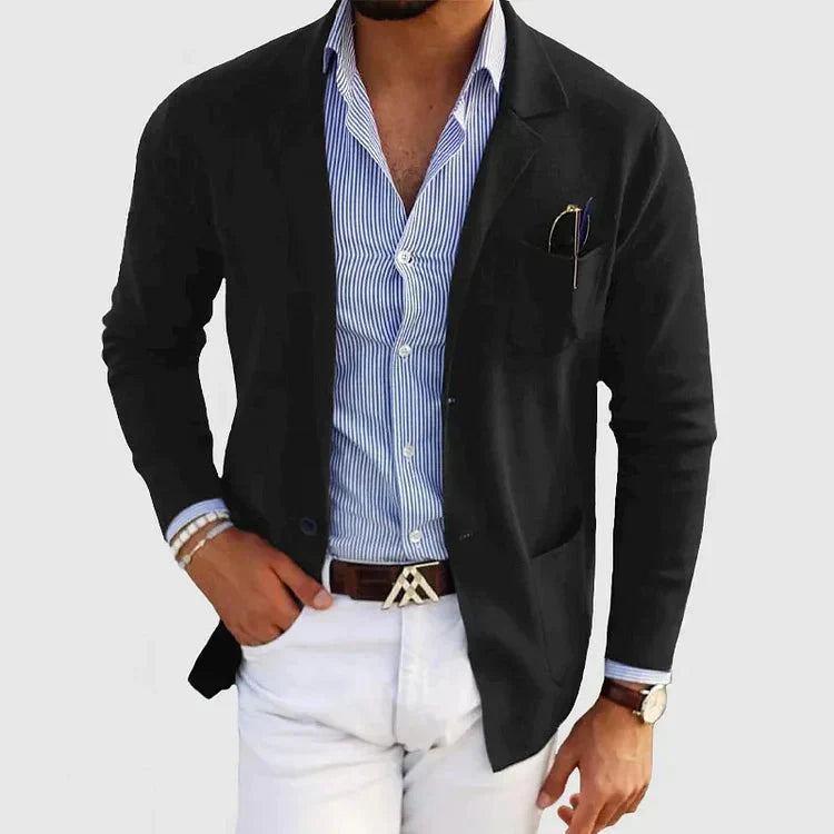 Herfstachtige herenblazer met casual knoopzakken en reverskraag - Lorenzo