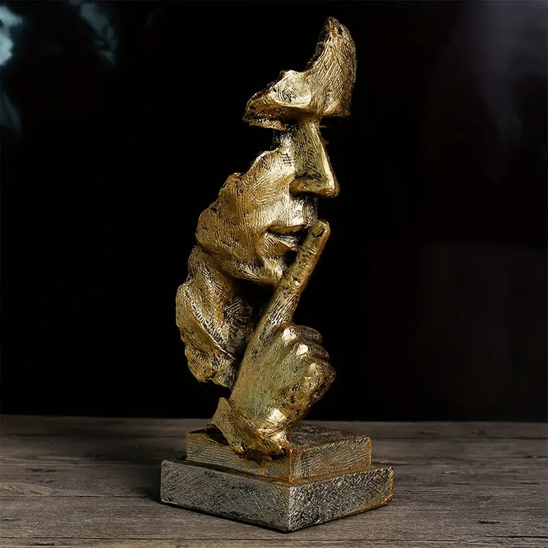 SerenitySculpt Abstract Denker Hars Standbeeld voor Thuis en Kantoor