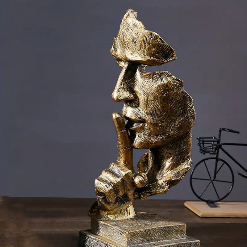 SerenitySculpt | Abstract Denkende Standbeeld van Hars voor Thuis & Kantoor