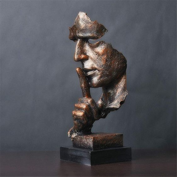 SerenitySculpt Abstract Denker Hars Standbeeld voor Thuis en Kantoor