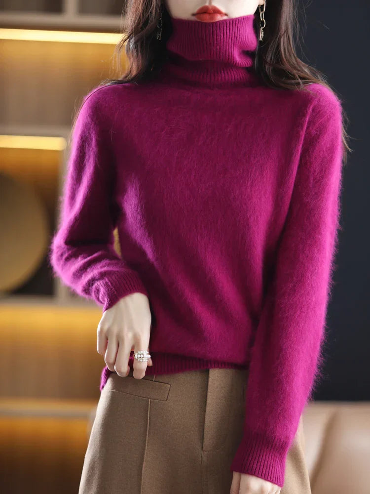 Dames 100 Procent Kasjmier Coltrui Warm Slim Fit Brei in 23 Kleuren