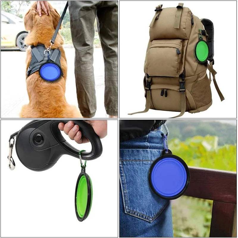 ReiseNapf FlexiBowl | 2-in-1 Opvouwbare Hondenkom & Dispenser | Siliconen | Voor Onderweg & Outdoor