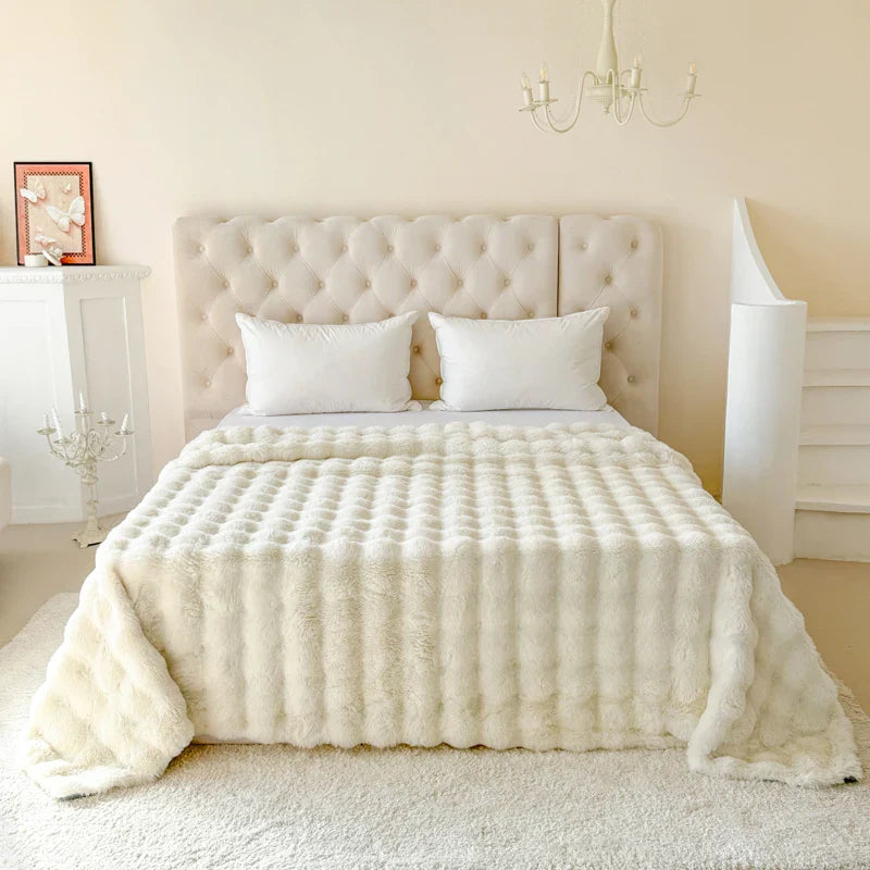 CosyLuxe Flauschdecke Dubbel Laags Extra Dikker Zacht Konijnenbont Imitat Onderhoudsvriendelijk