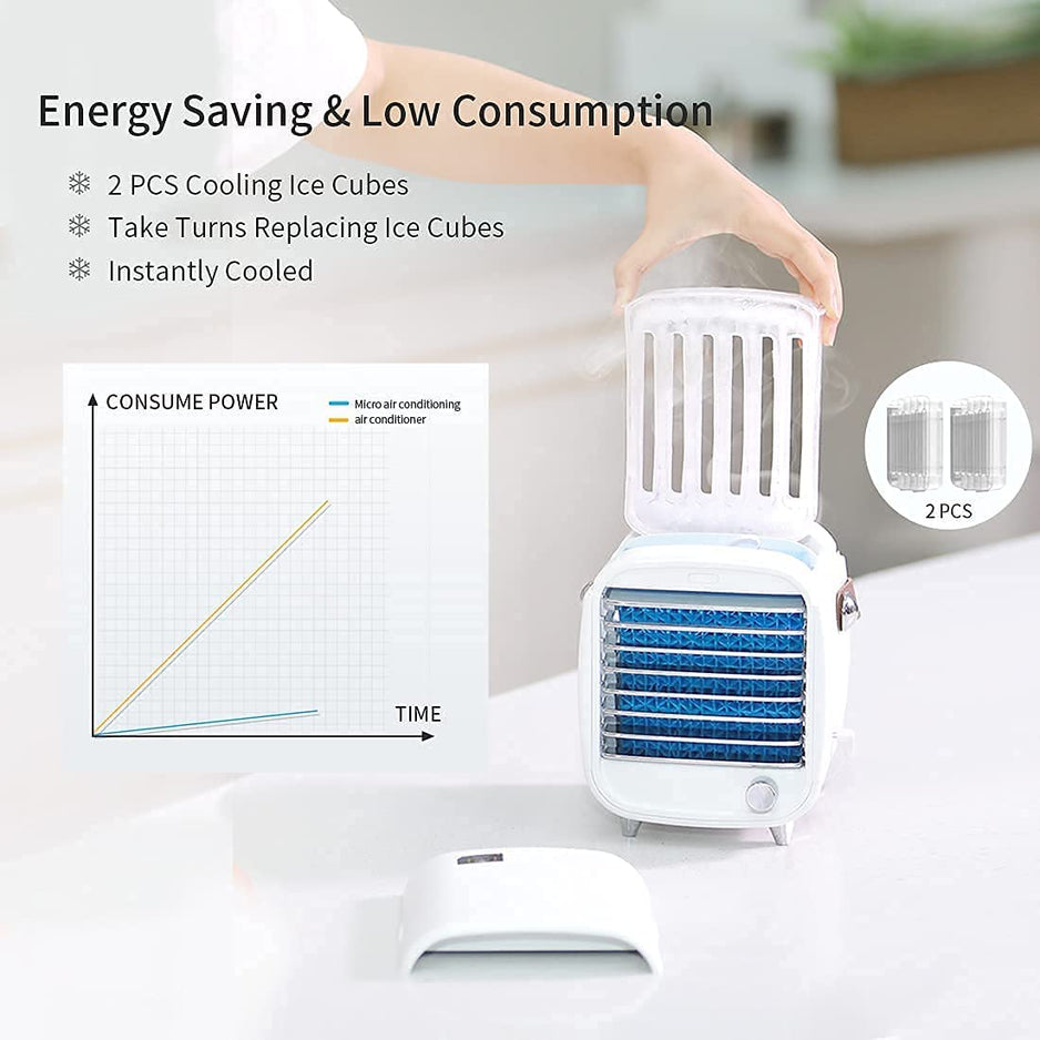 Brisiva AirCool Mini Klimagerät | 3-in-1 Koeling, Bevochtiging & Reiniging voor Thuis en Onderweg