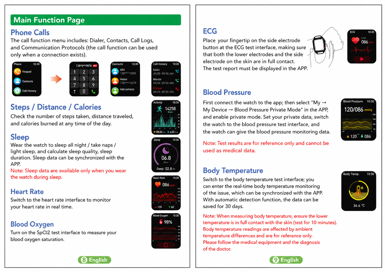 Smartwatch met SOS-noodalarm en valdetectie | Hartslag-, zuurstof- en activiteitsmeting | Bluetooth en waterdicht