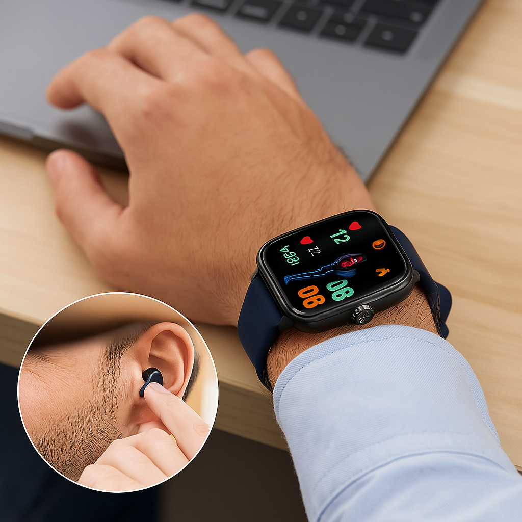Smartwatch voor Gezondheid & Fitness – EKG, Bloeddruk, Hartslagmeting – Compatibel met iOS & Android