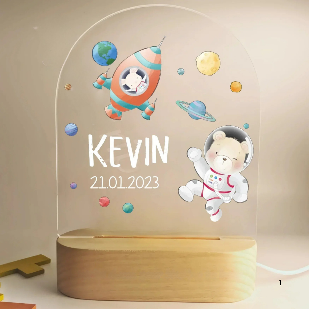 Persoonlijke nachtlamp met naam – Zachte warme LED-verlichting voor kinderen