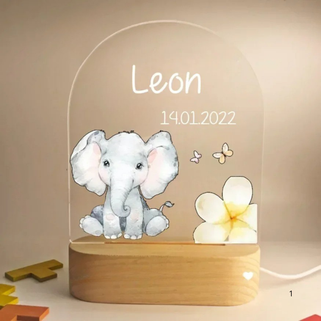 Persoonlijke nachtlamp met naam – Zachte warme LED-verlichting voor kinderen