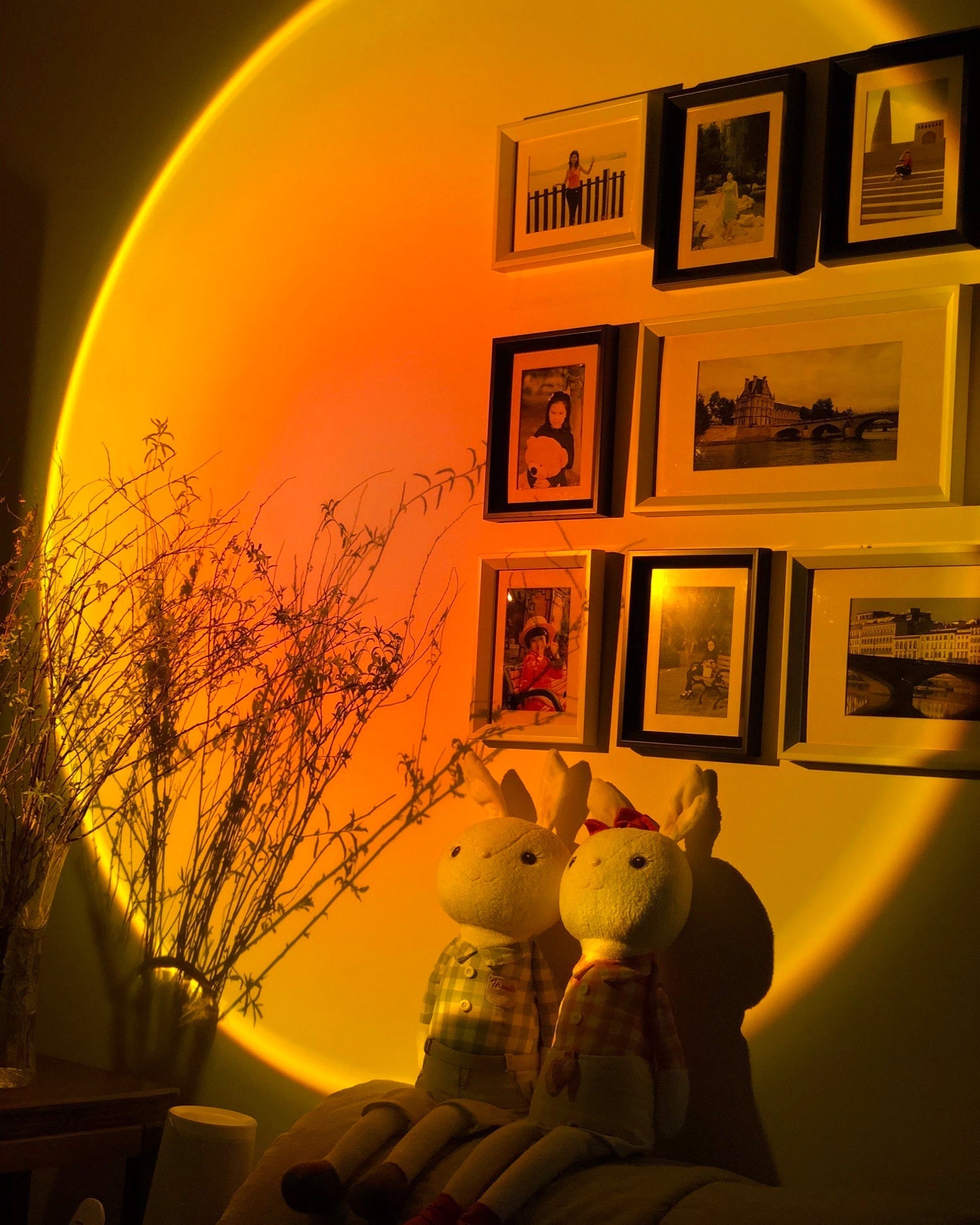 Frendorf | LED Kleurenprojector Vloerlamp | Minimalistisch Halo Licht Effect