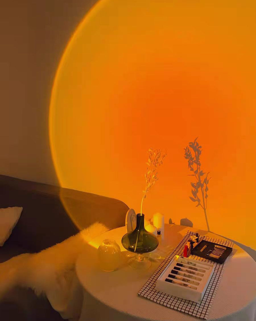 Frendorf | LED Kleurenprojector Vloerlamp | Minimalistisch Halo Licht Effect