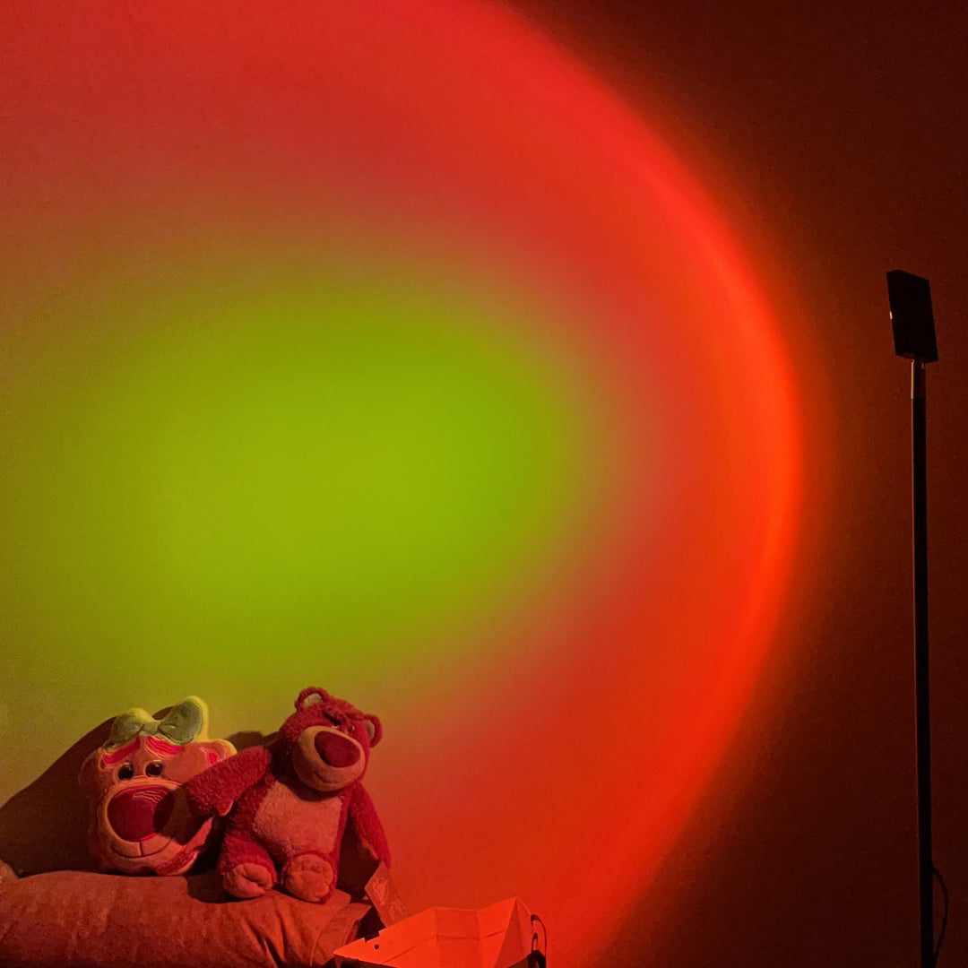 Frendorf | LED Kleurenprojector Vloerlamp | Minimalistisch Halo Licht Effect