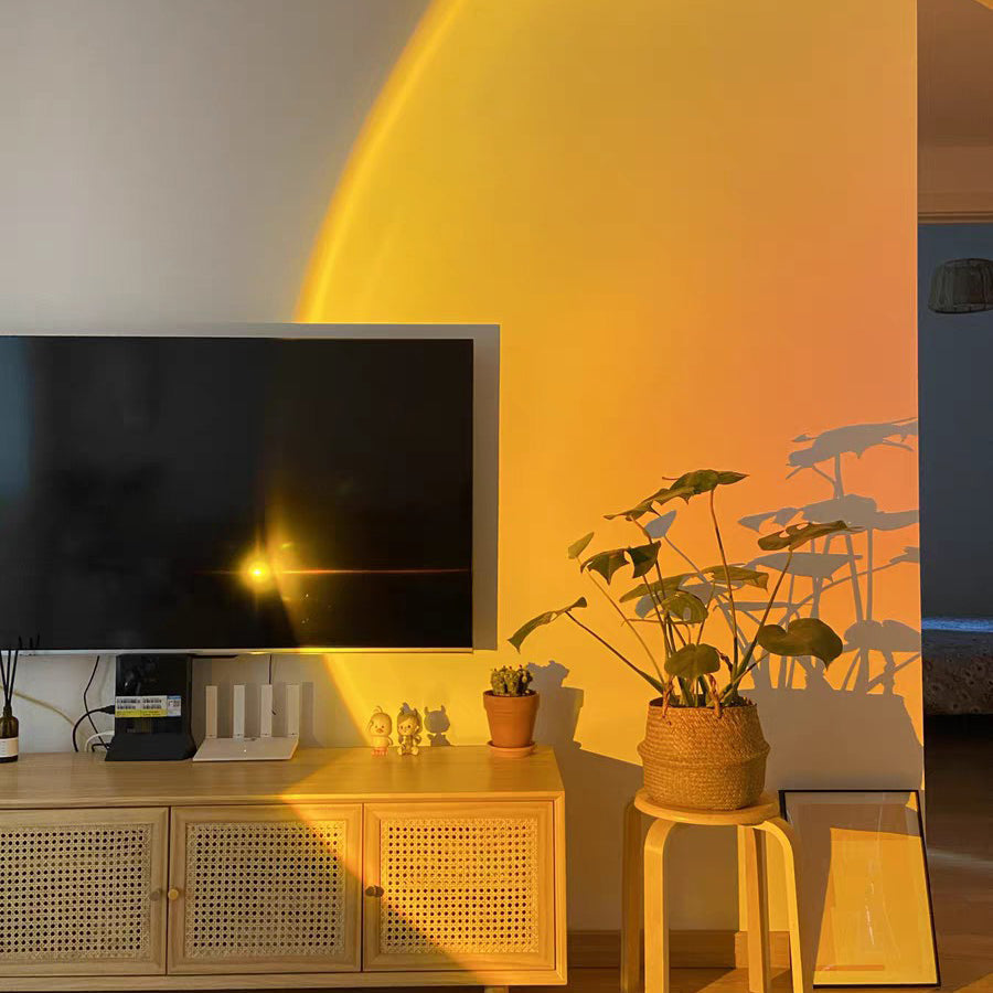 Frendorf | LED Kleurenprojector Vloerlamp | Minimalistisch Halo Licht Effect