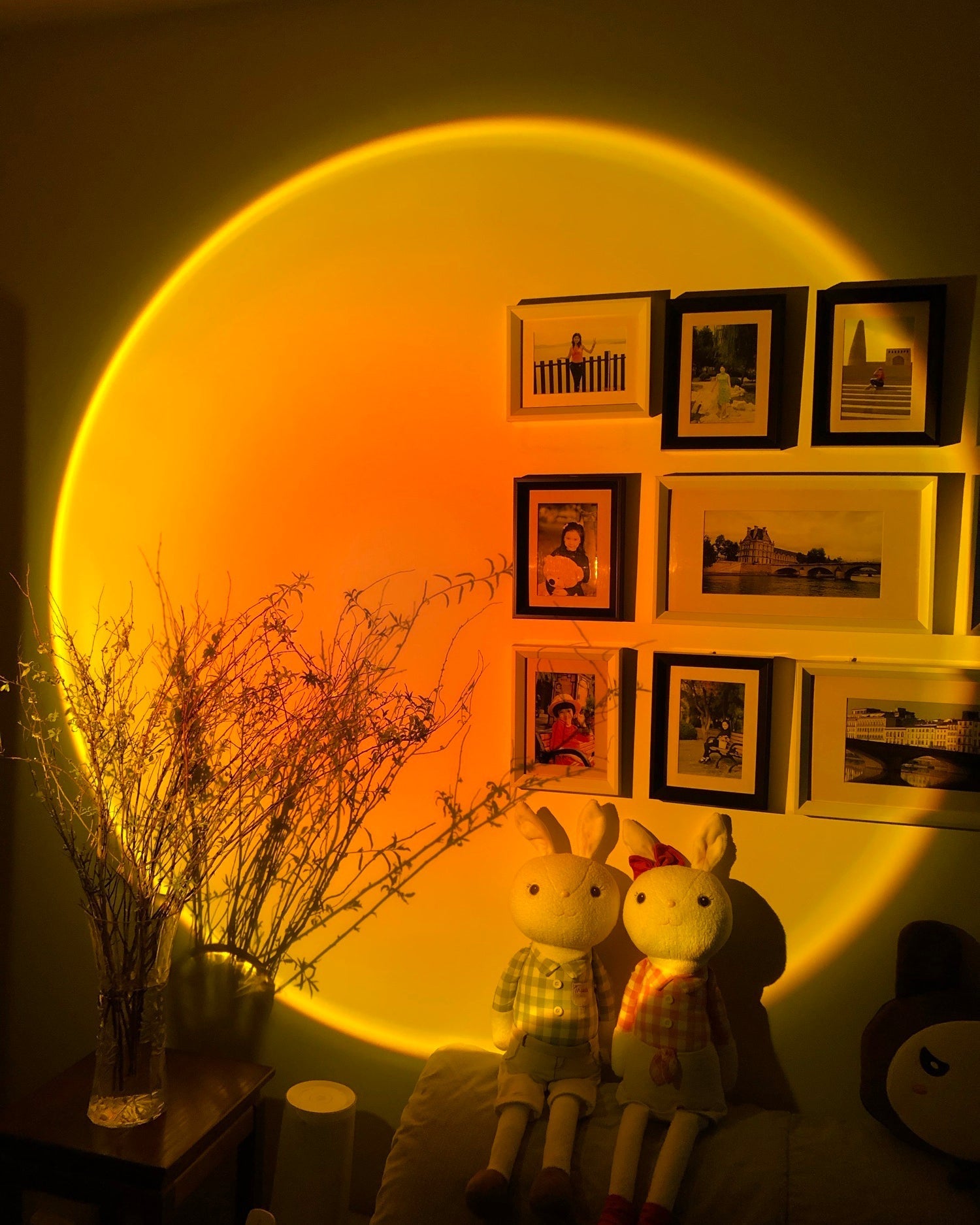 Frendorf | LED Kleurenprojector Vloerlamp | Minimalistisch Halo Licht Effect
