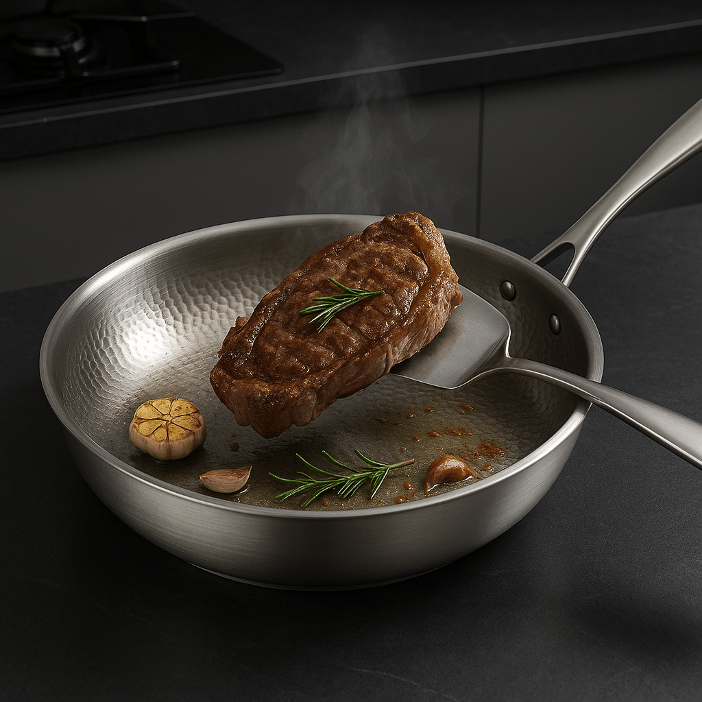 TITAN-PREMIUM PAN – Hoogwaardige titanium pan zonder coating voor alle kookplaten