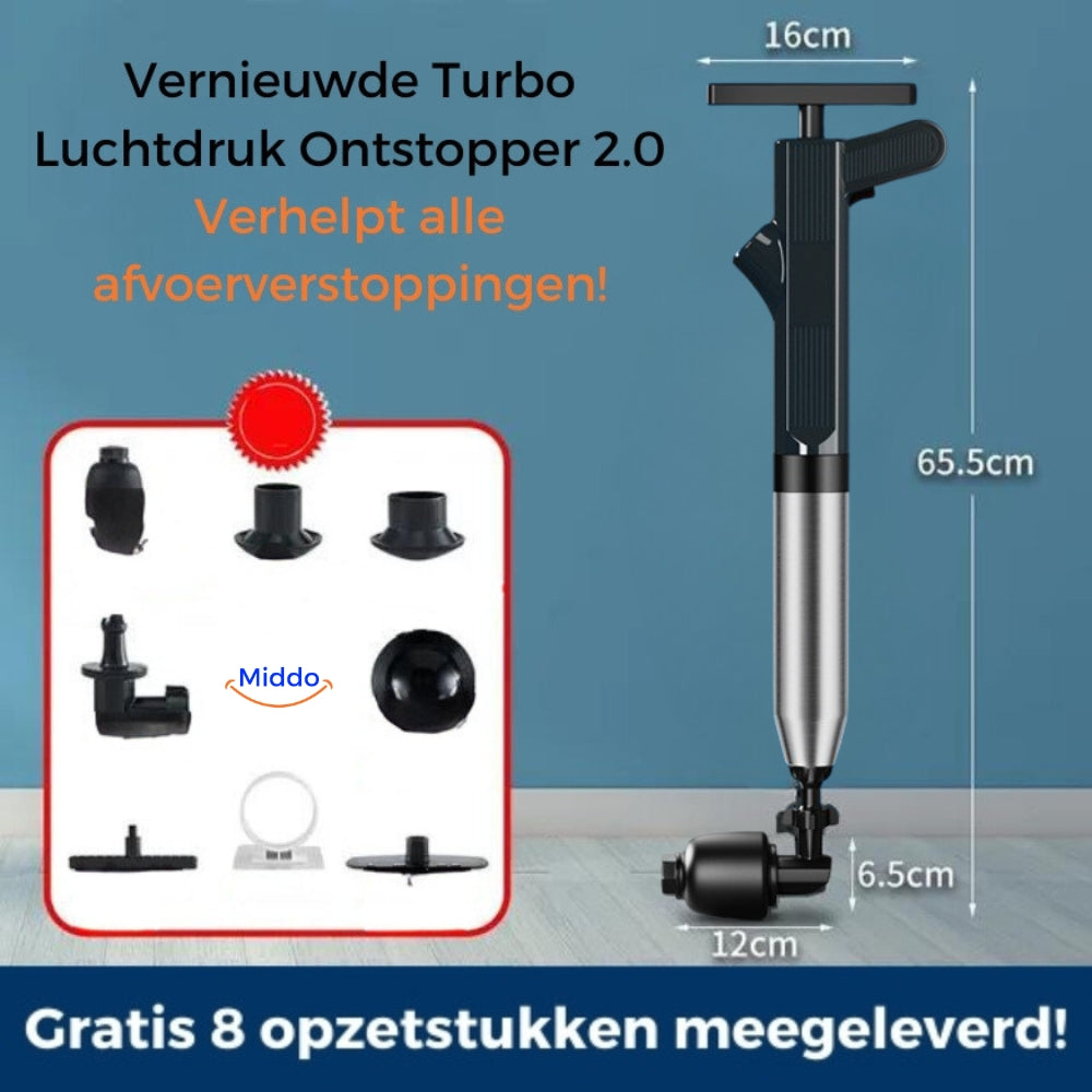 AquaLux Turbo Luchtdruk Ontstopper 2.0™ | Effectieve oplossing voor al uw afvoerverstoppingen!