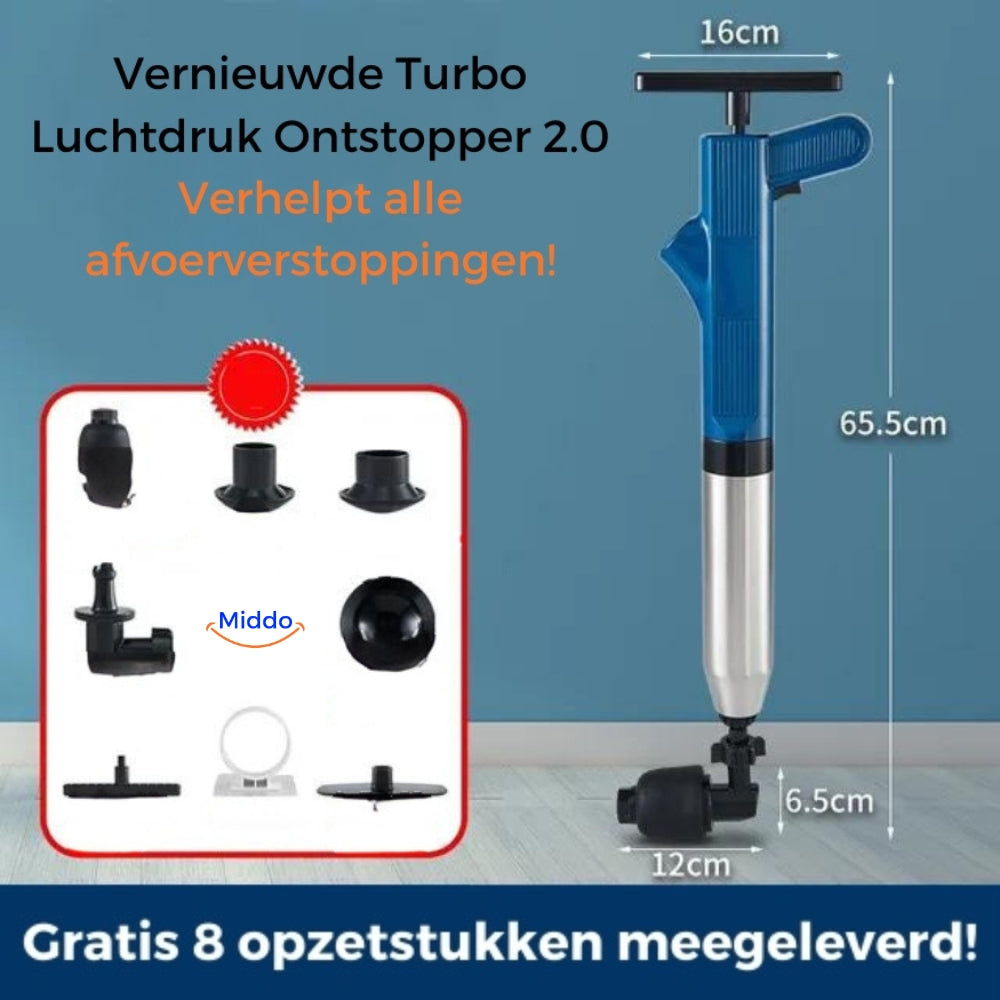 AquaLux Turbo Luchtdruk Ontstopper 2.0™ | Effectieve oplossing voor al uw afvoerverstoppingen!