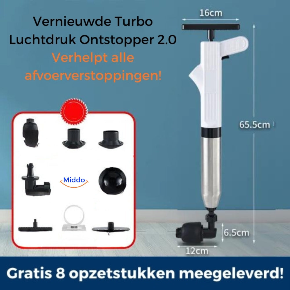 AquaLux Turbo Luchtdruk Ontstopper 2.0™ | Effectieve oplossing voor al uw afvoerverstoppingen!