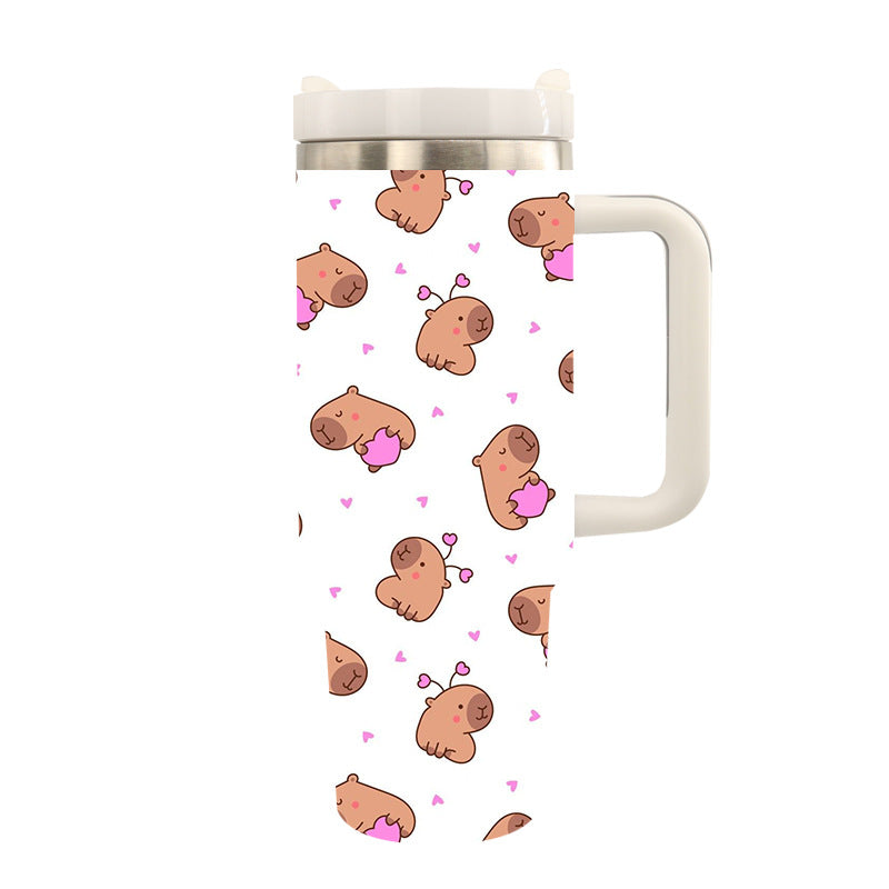 Geïsoleerde Thermosbeker met Tijgerprint – Herbruikbare Drinkbeker
