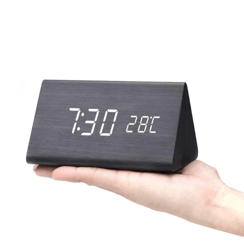 WOODSENSE – LED-houten klok met spraakbesturing voor stijlvolle tijdsaanduiding