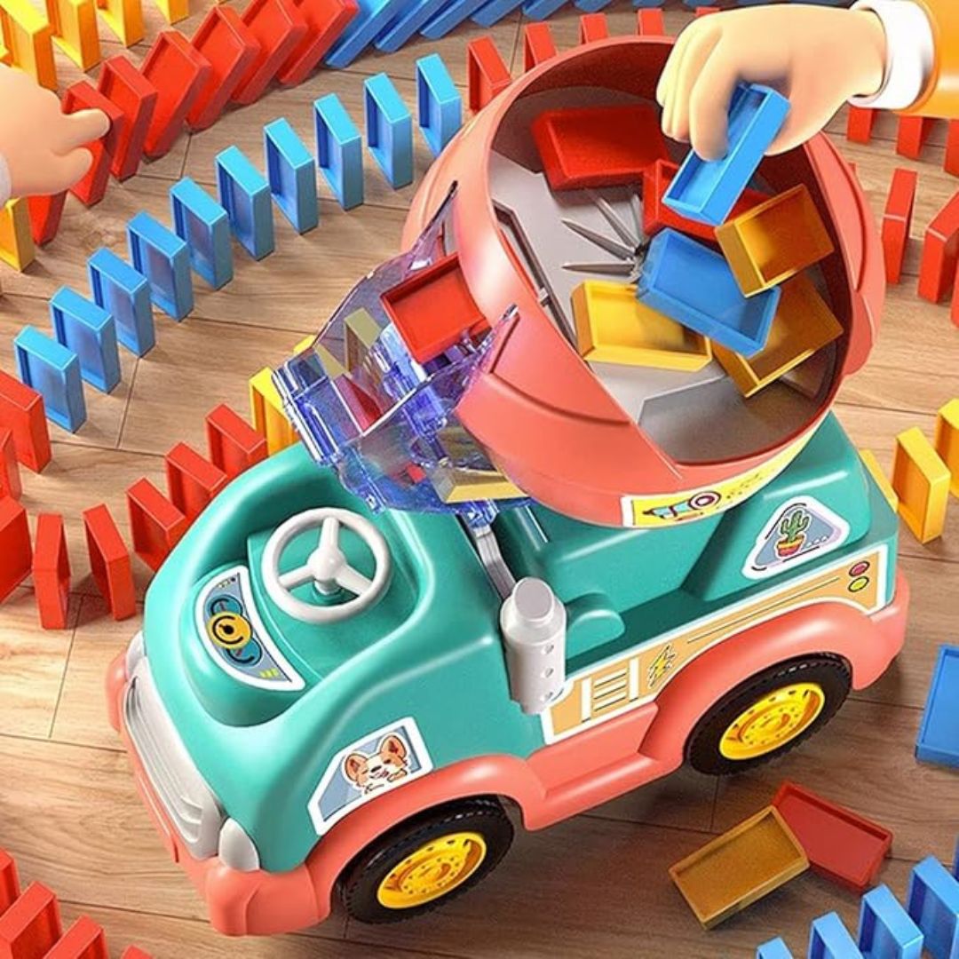 Montessori Houten Domino-vrachtwagen Speelgoed