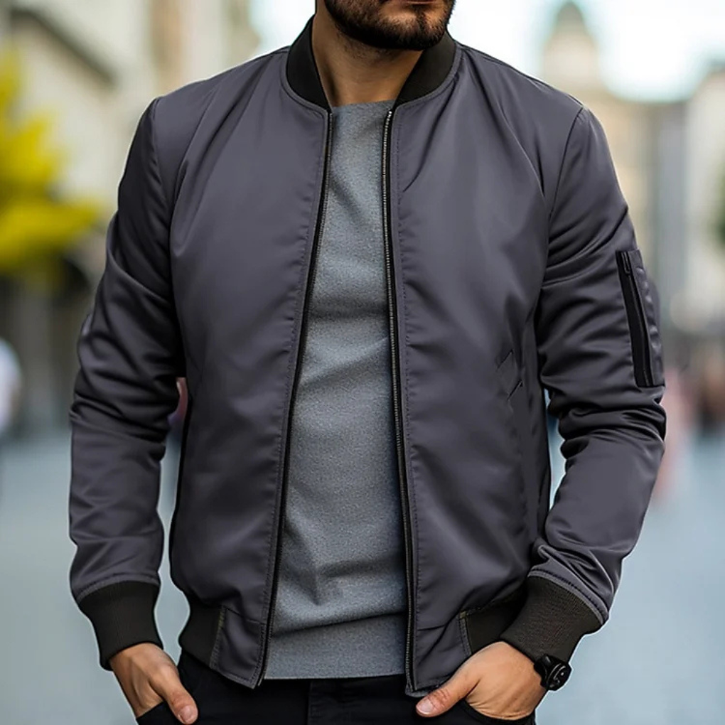 UrbanEdge Bomberjack – Herenjack met rits en ribdetails